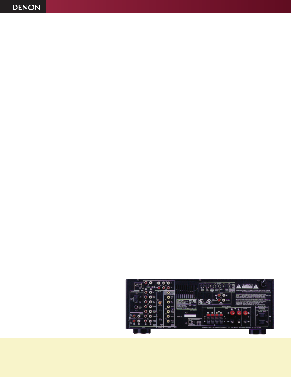 Avr-1801 | Denon AVR-1801 User Manual | Page 2 / 2