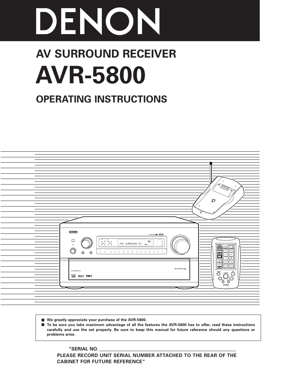 Denon AVR-5800 User Manual | 67 pages