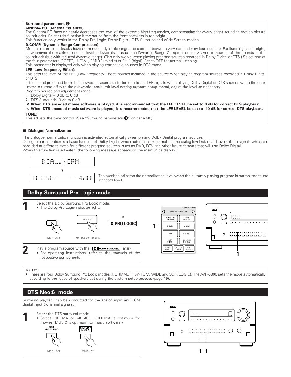 Denon AVR-5800 User Manual | Page 47 / 67