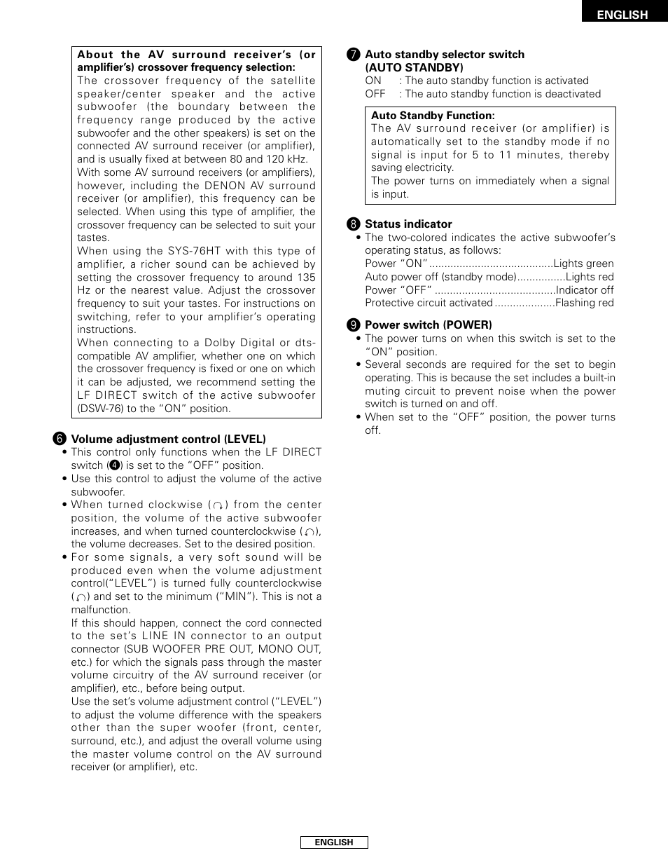 Denon SYS-76HT User Manual | Page 11 / 79