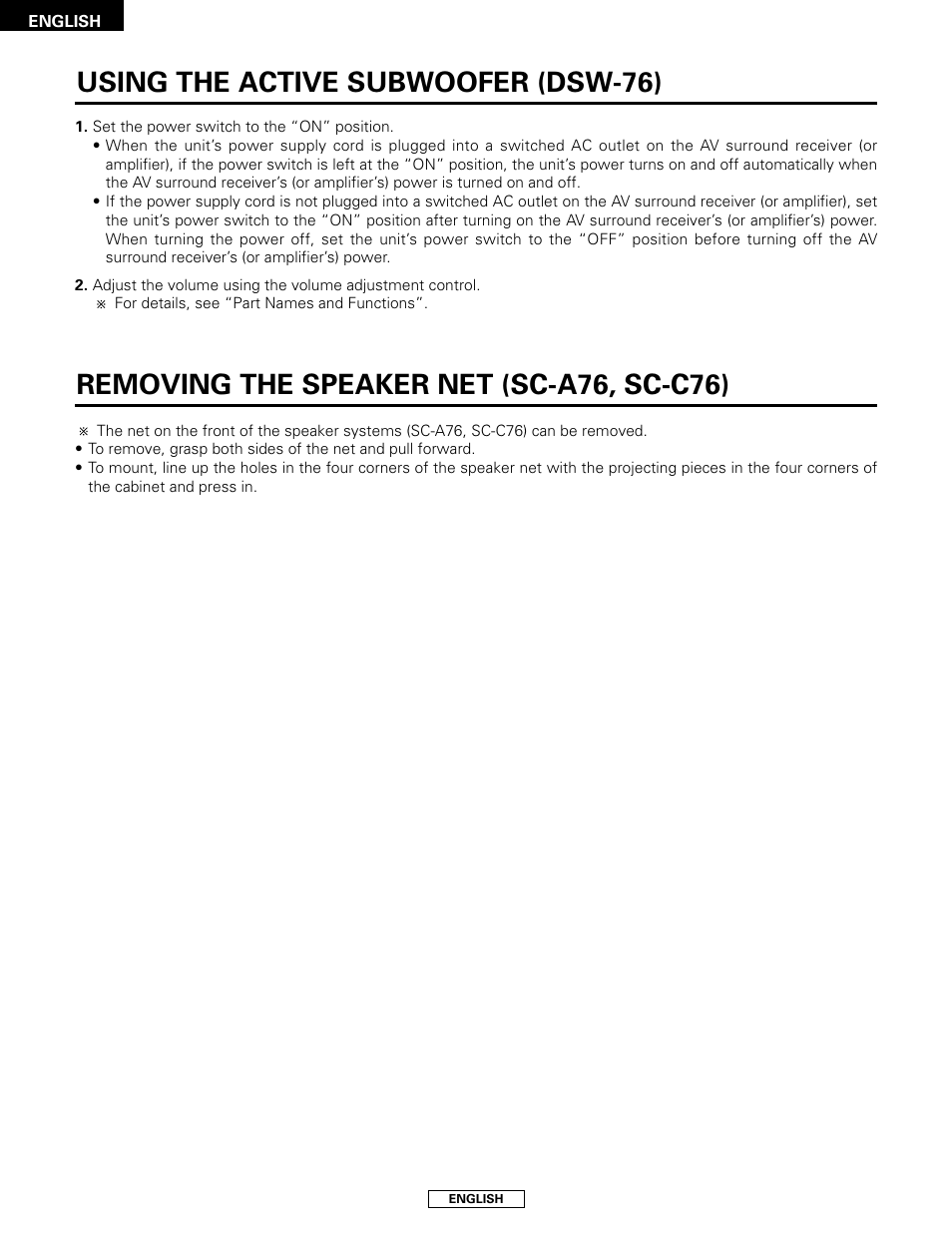 Denon SYS-76HT User Manual | Page 14 / 79