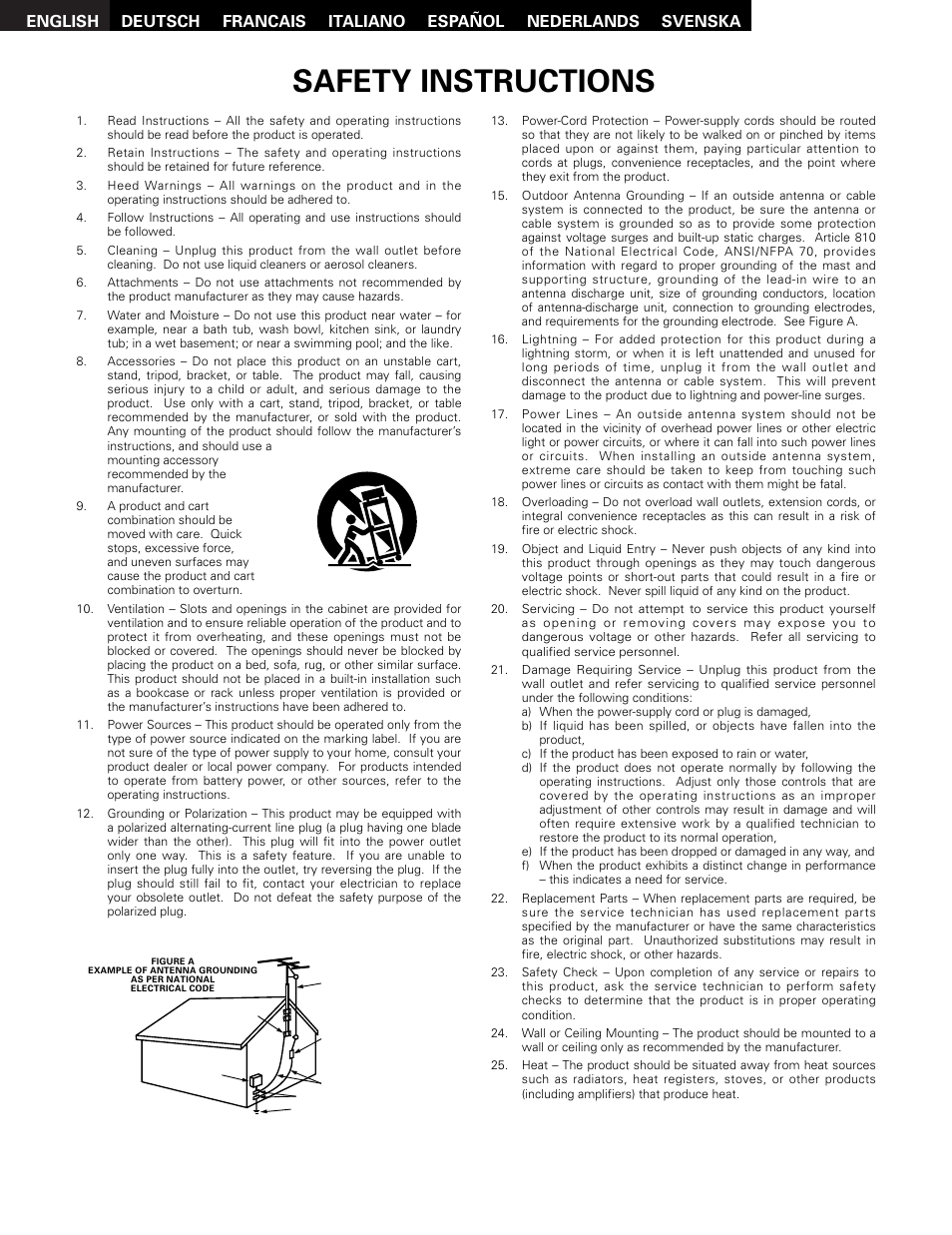 Safety instructions | Denon SYS-76HT User Manual | Page 4 / 79