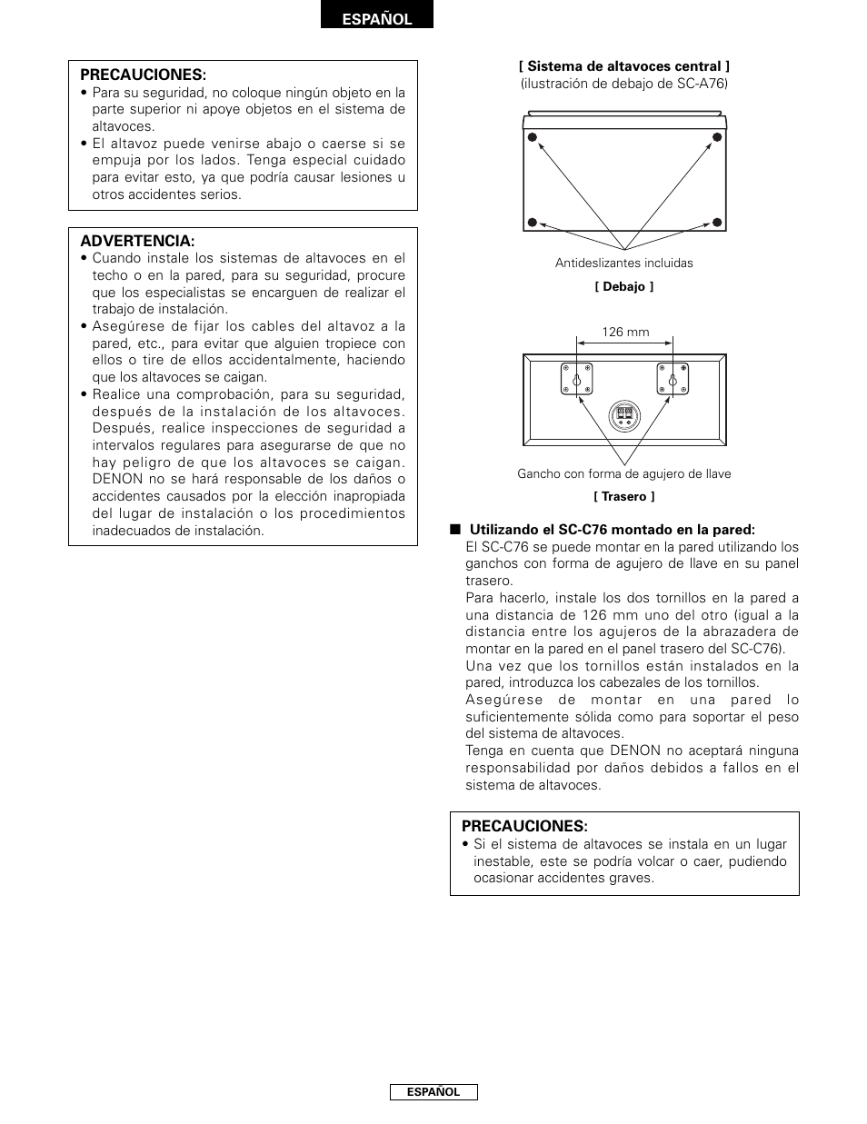 Denon SYS-76HT User Manual | Page 48 / 79