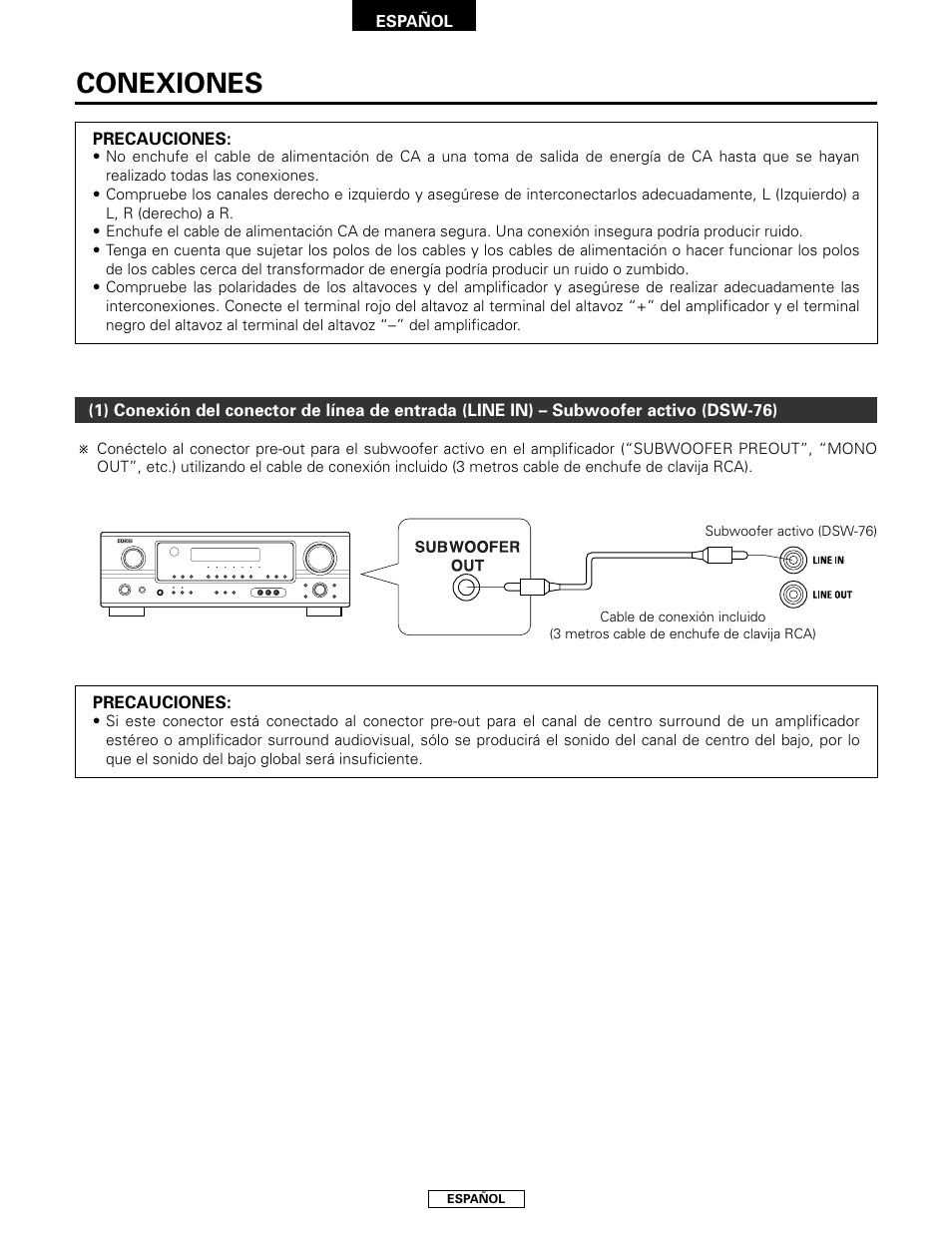 Conexiones | Denon SYS-76HT User Manual | Page 52 / 79
