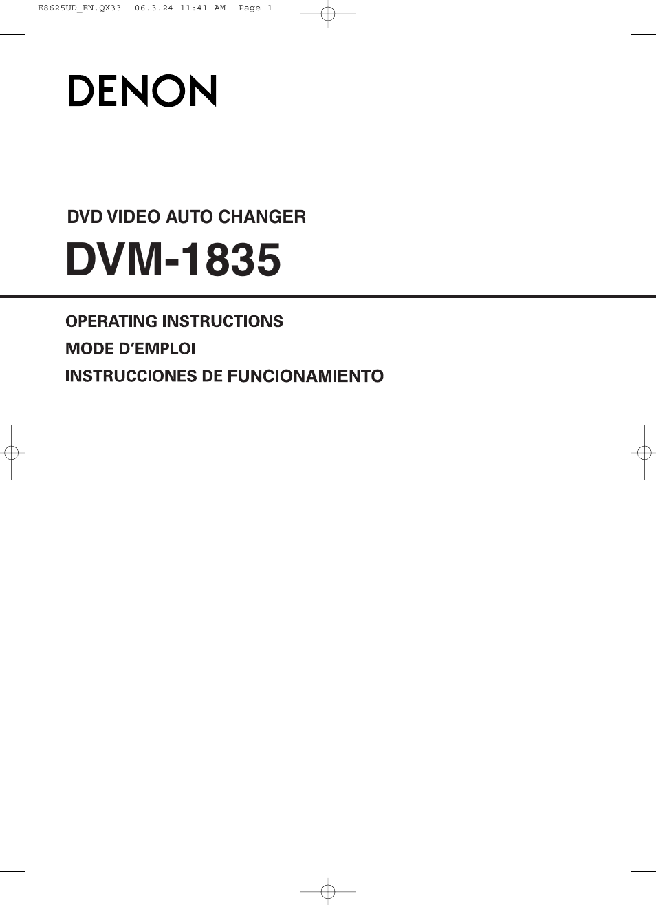 Denon DVM-1835 User Manual | 32 pages