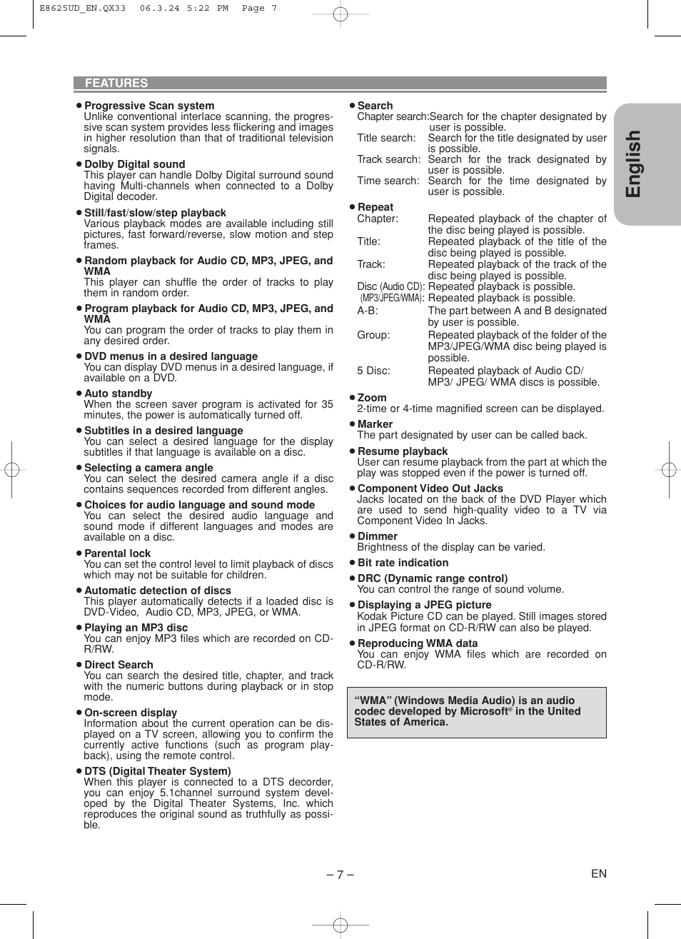 English | Denon DVM-1835 User Manual | Page 7 / 32