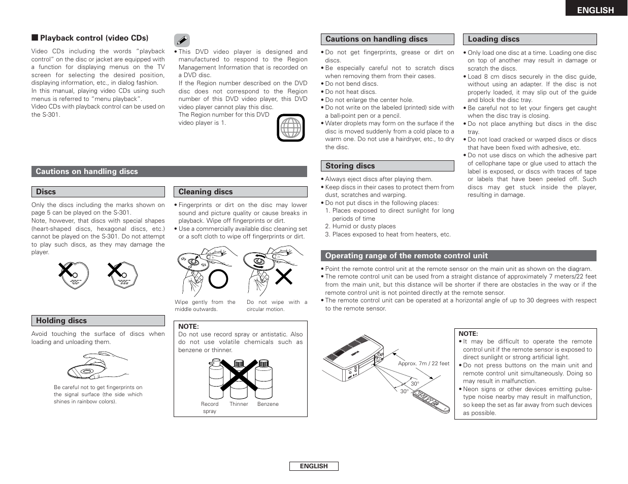 Denon S-301 User Manual | Page 9 / 148