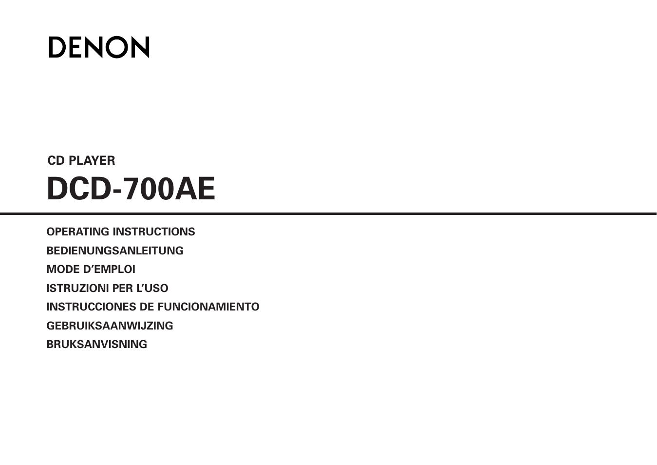 Denon DCD-700AE User Manual | 104 pages