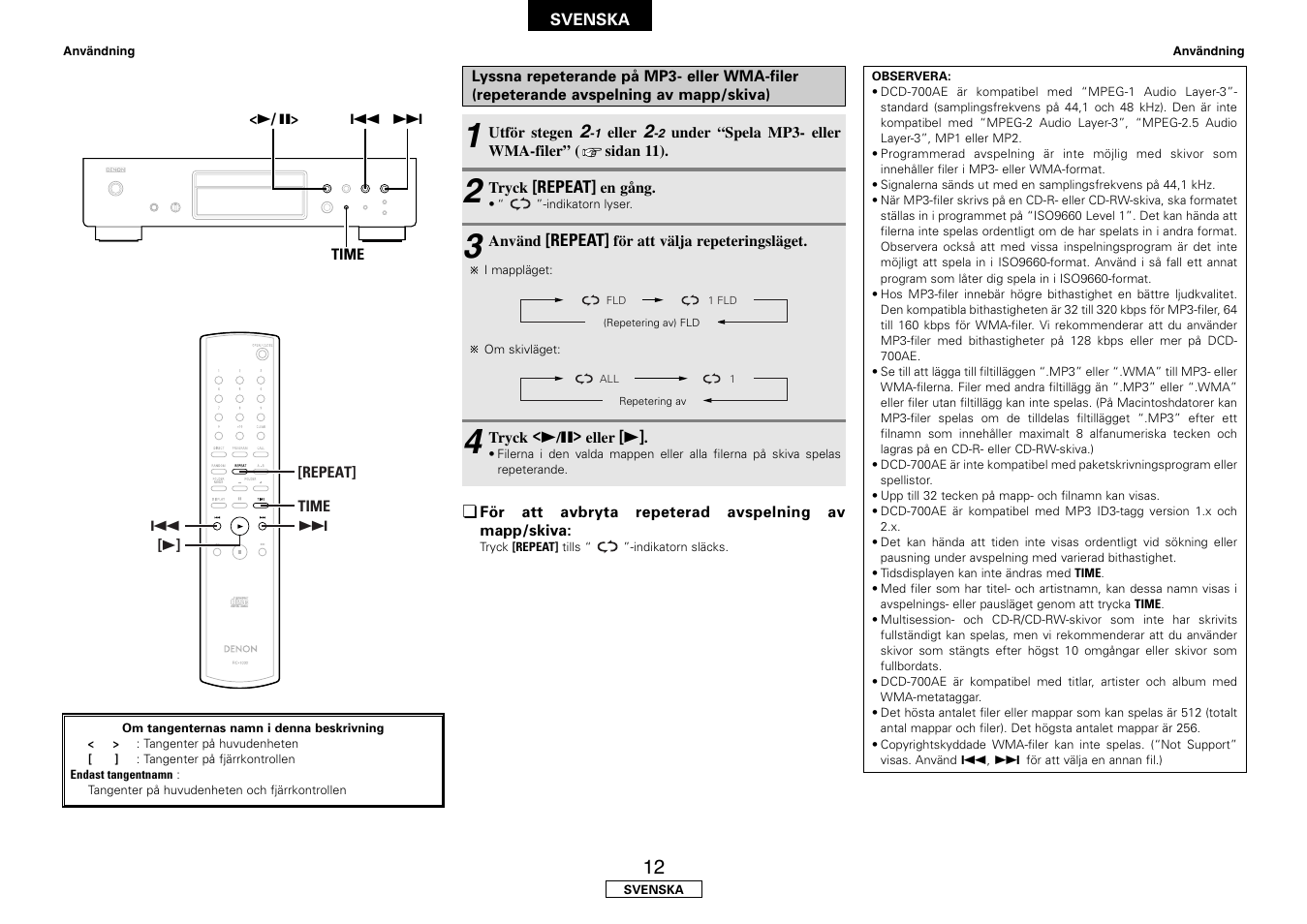 Denon DCD-700AE User Manual | Page 100 / 104