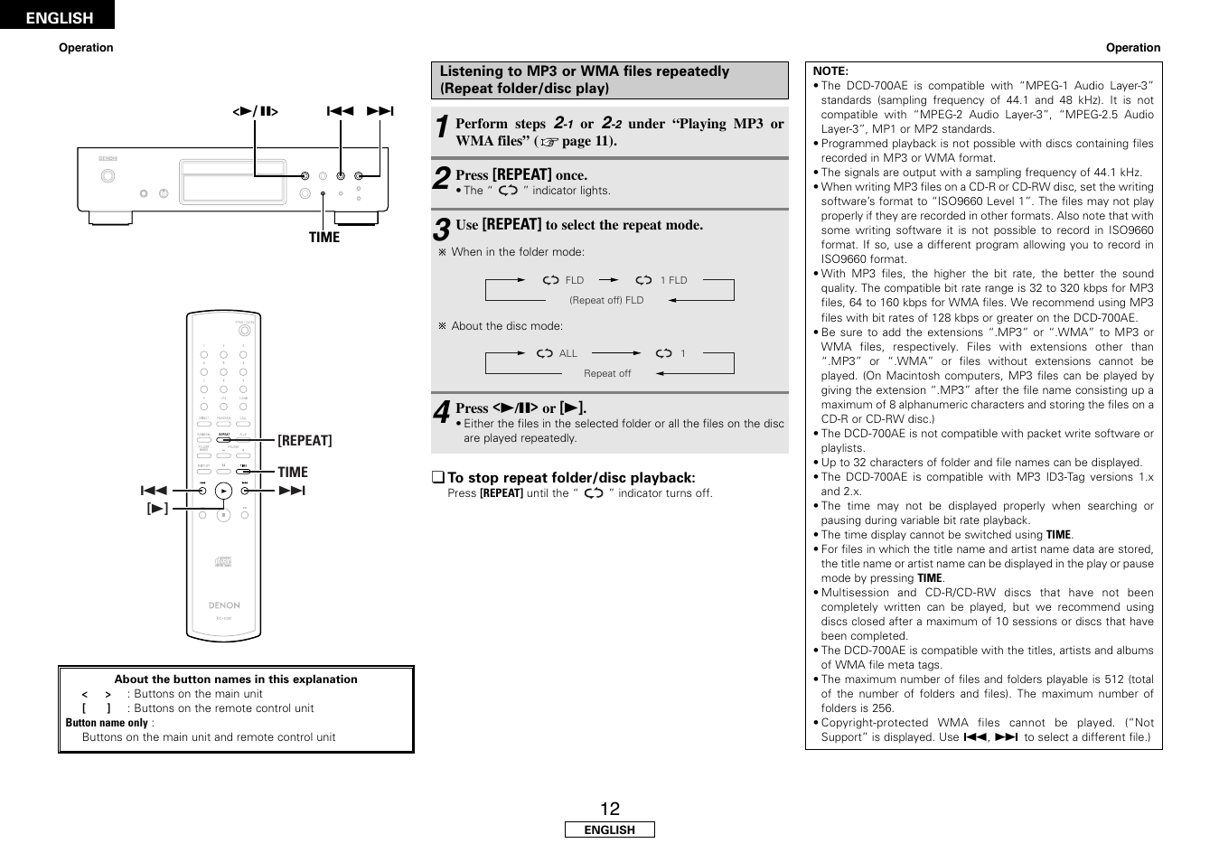 Denon DCD-700AE User Manual | Page 16 / 104