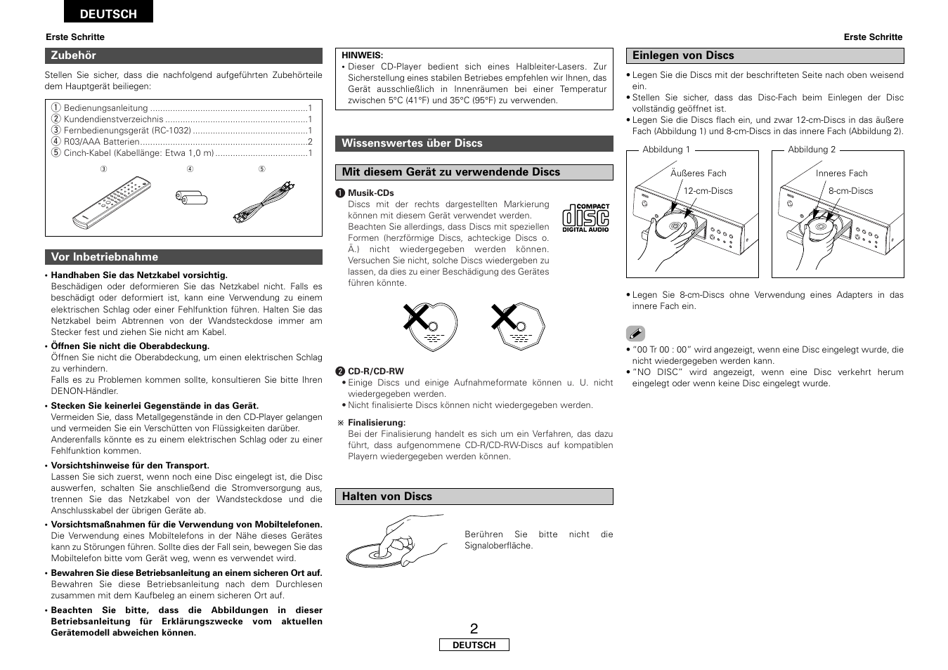 Denon DCD-700AE User Manual | Page 20 / 104