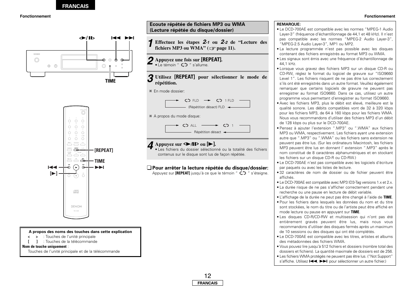 Denon DCD-700AE User Manual | Page 44 / 104