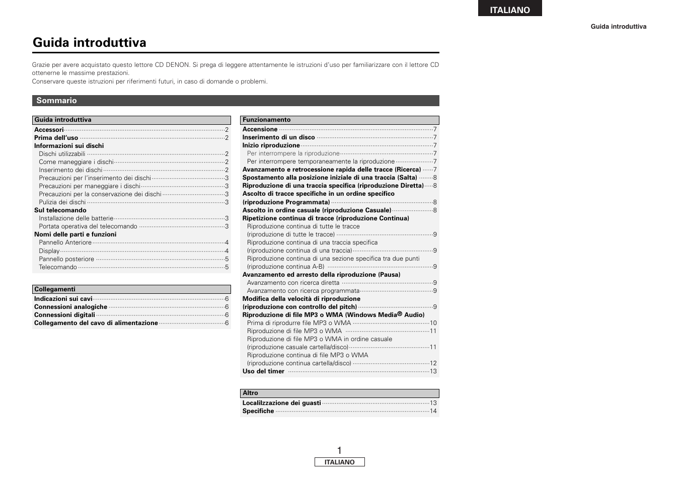 Guida introduttiva | Denon DCD-700AE User Manual | Page 47 / 104