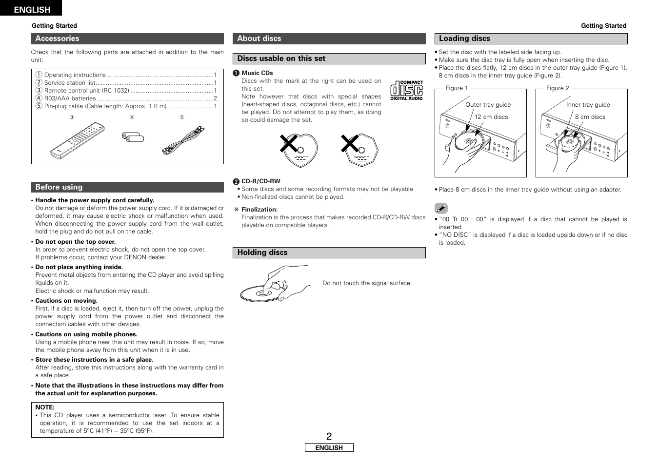 Denon DCD-700AE User Manual | Page 6 / 104