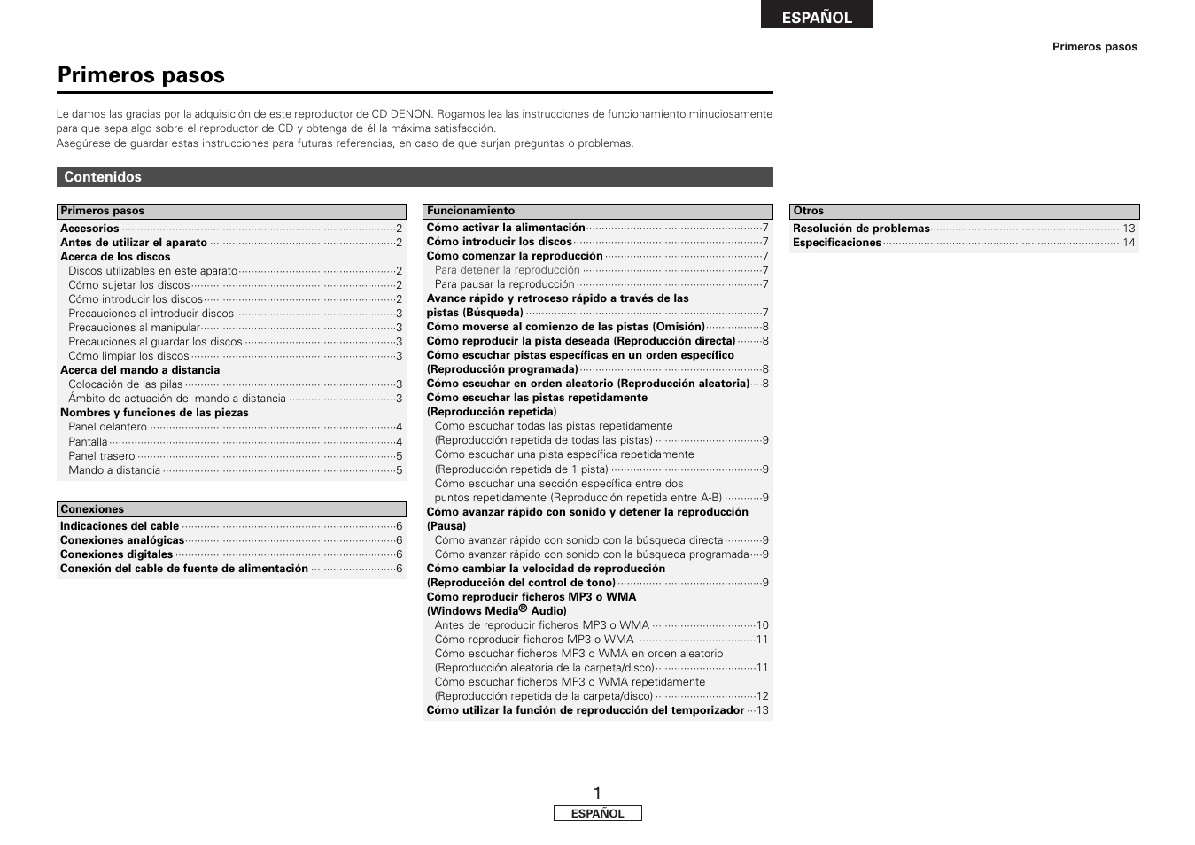 Primeros pasos | Denon DCD-700AE User Manual | Page 61 / 104