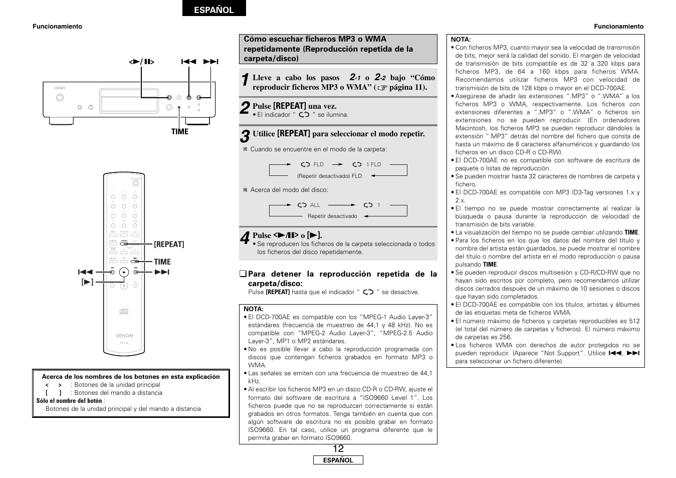 Denon DCD-700AE User Manual | Page 72 / 104