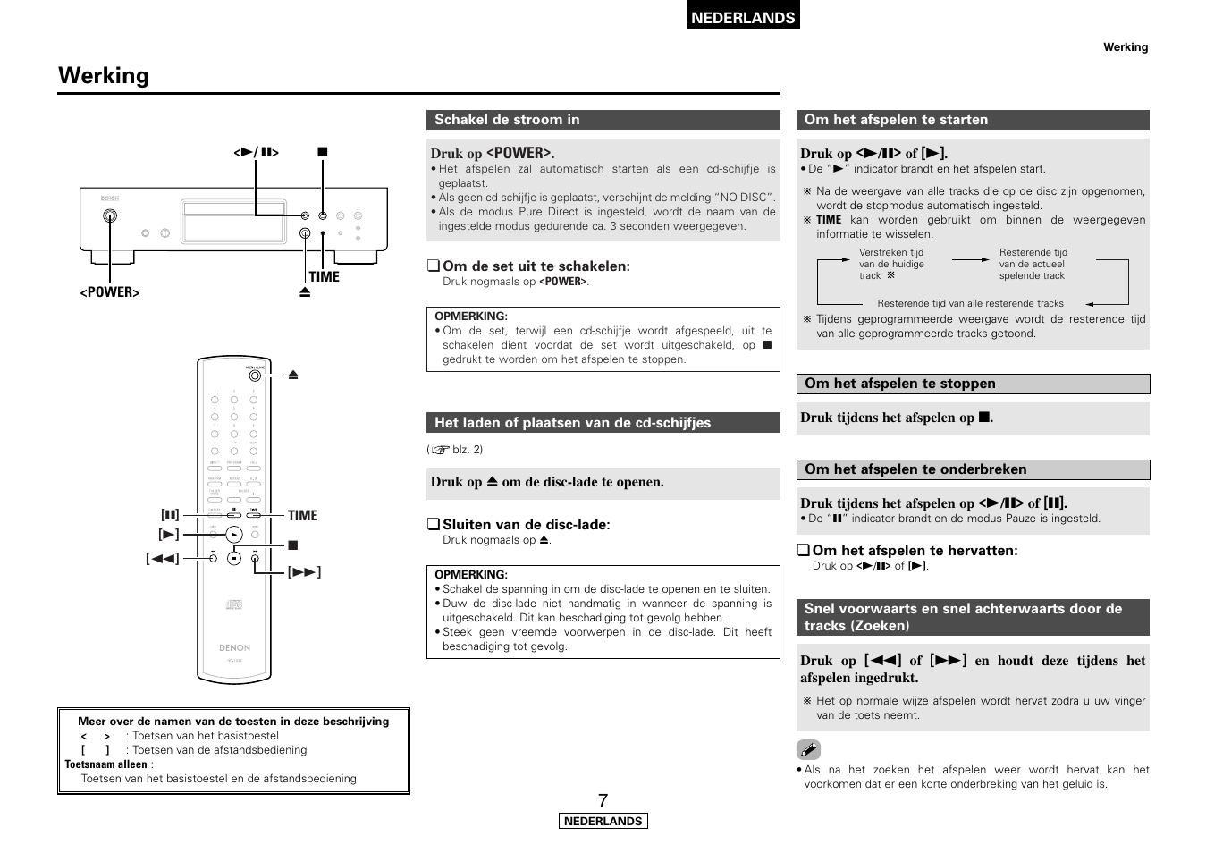 Werking | Denon DCD-700AE User Manual | Page 81 / 104