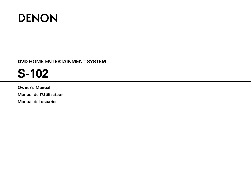 Denon S-102 User Manual | 48 pages