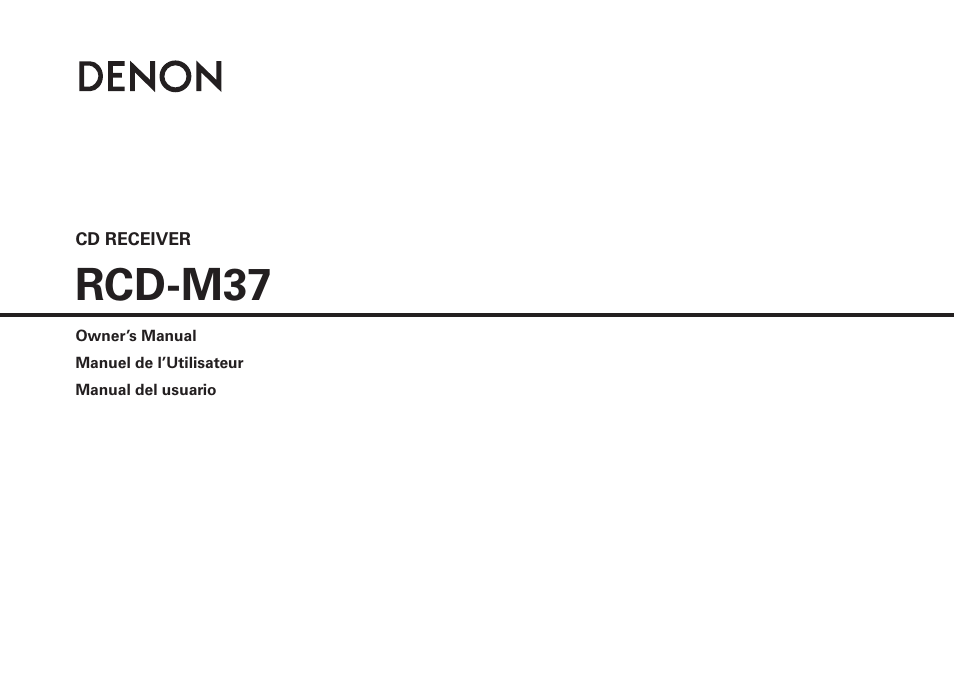 Denon RCD-M37 User Manual | 39 pages