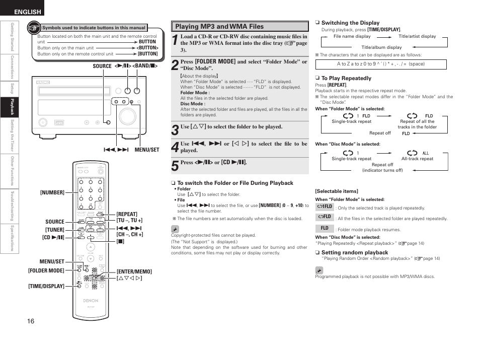 Denon RCD-M37 User Manual | Page 20 / 39