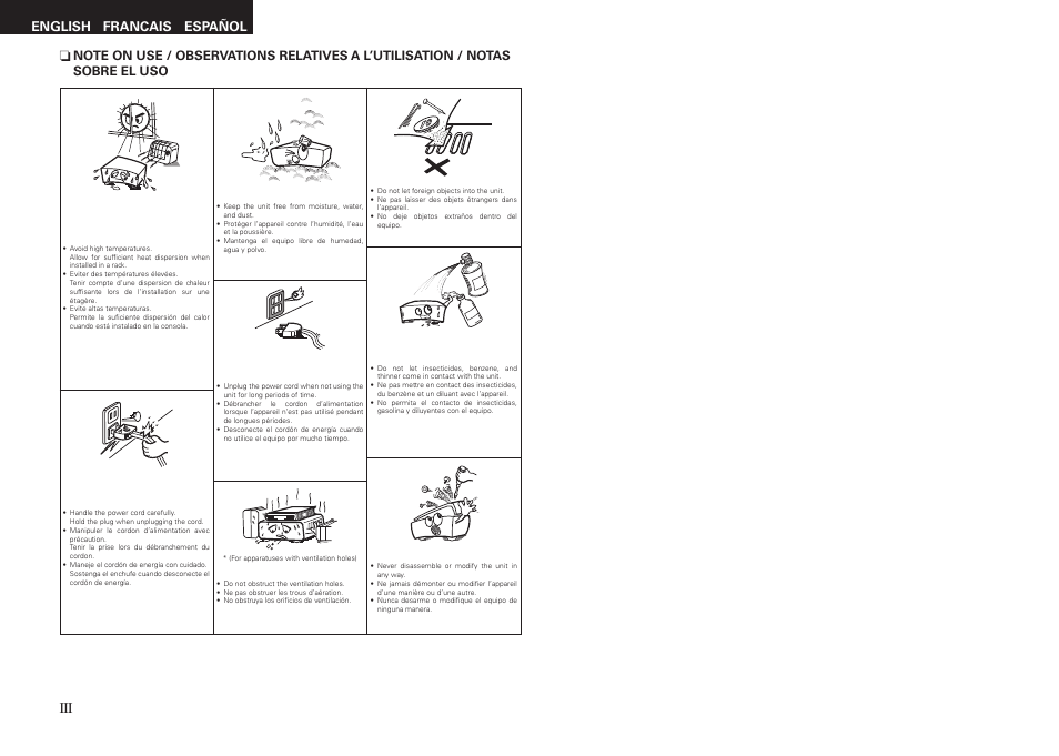 Español english francais | Denon RCD-M37 User Manual | Page 4 / 39