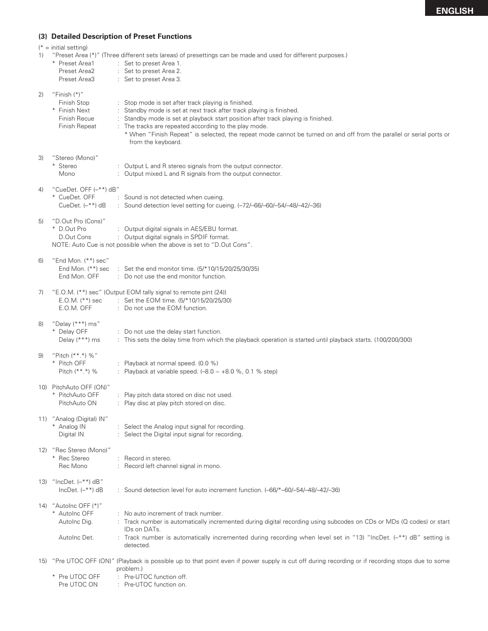 English | Denon DN-M991R User Manual | Page 15 / 41