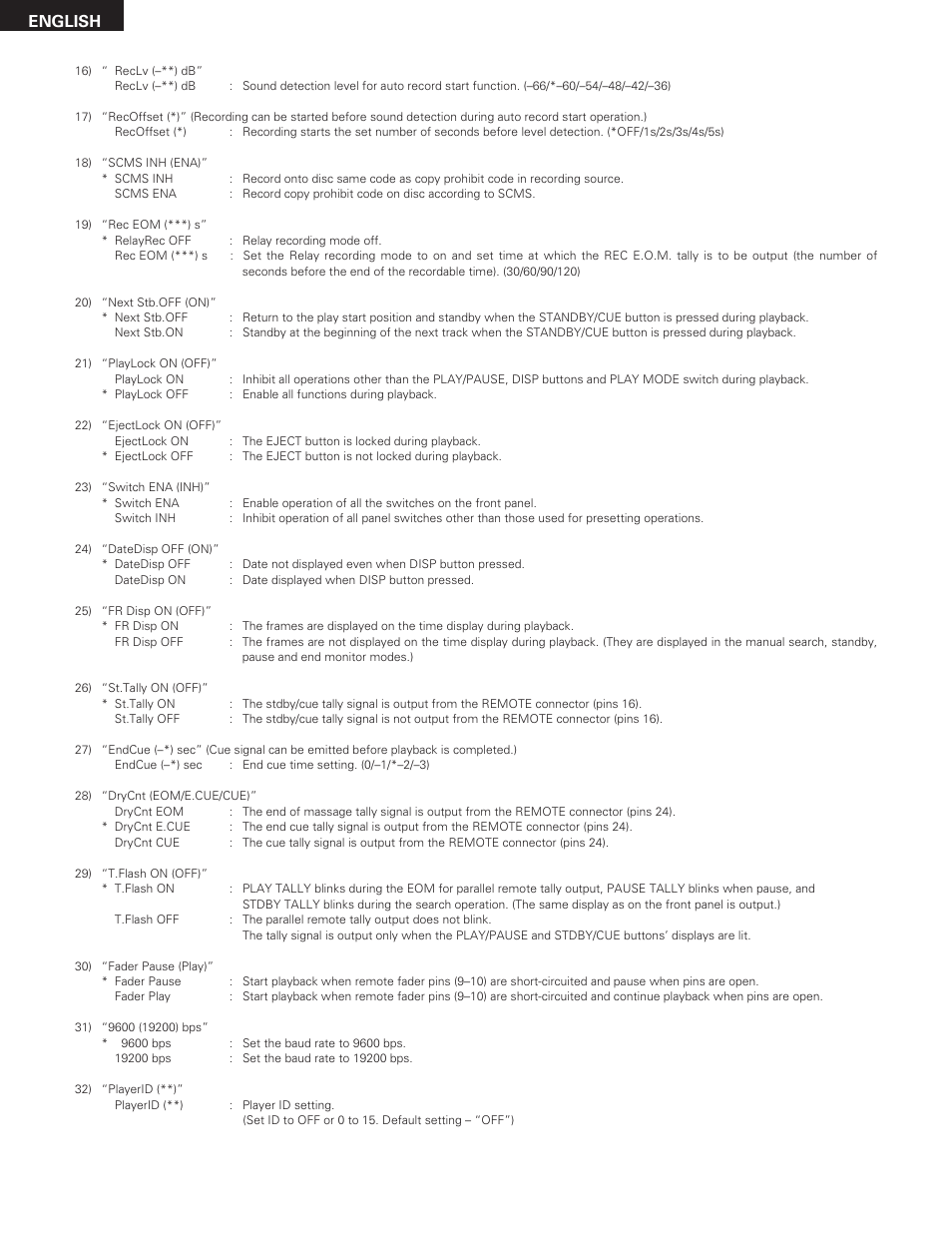 English | Denon DN-M991R User Manual | Page 16 / 41