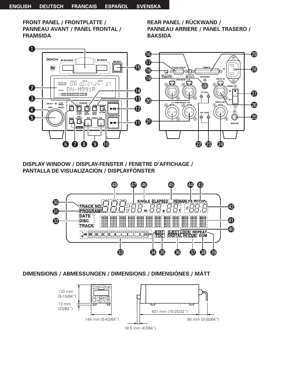 Denon DN-M991R User Manual | Page 5 / 41