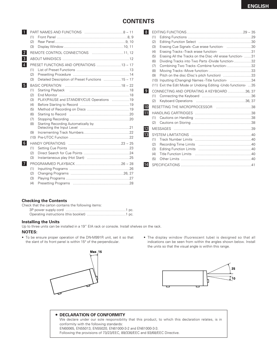 Denon DN-M991R User Manual | Page 7 / 41