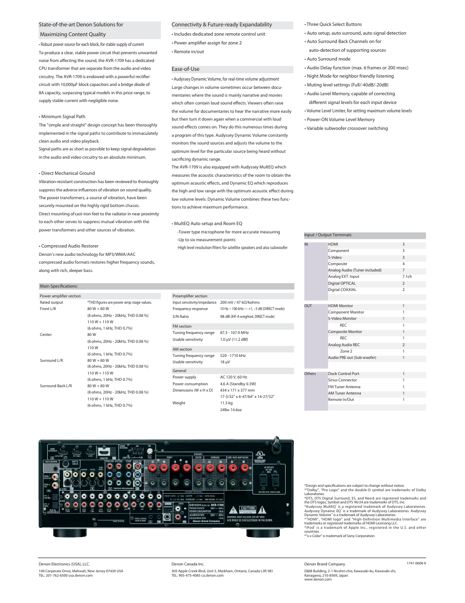 Denon AVR-1709 User Manual | Page 2 / 2