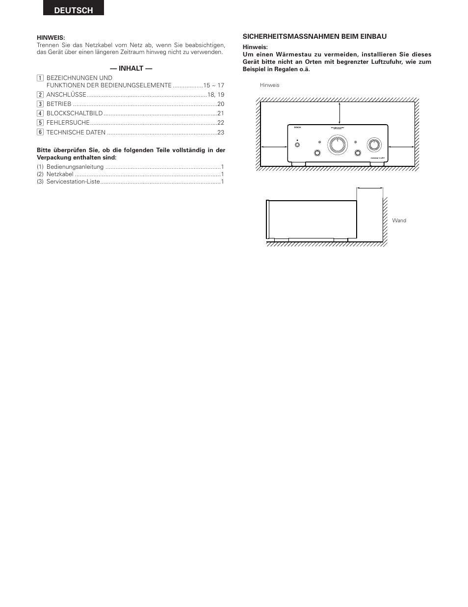 Deutsch | Denon PMA-SA1 User Manual | Page 14 / 76