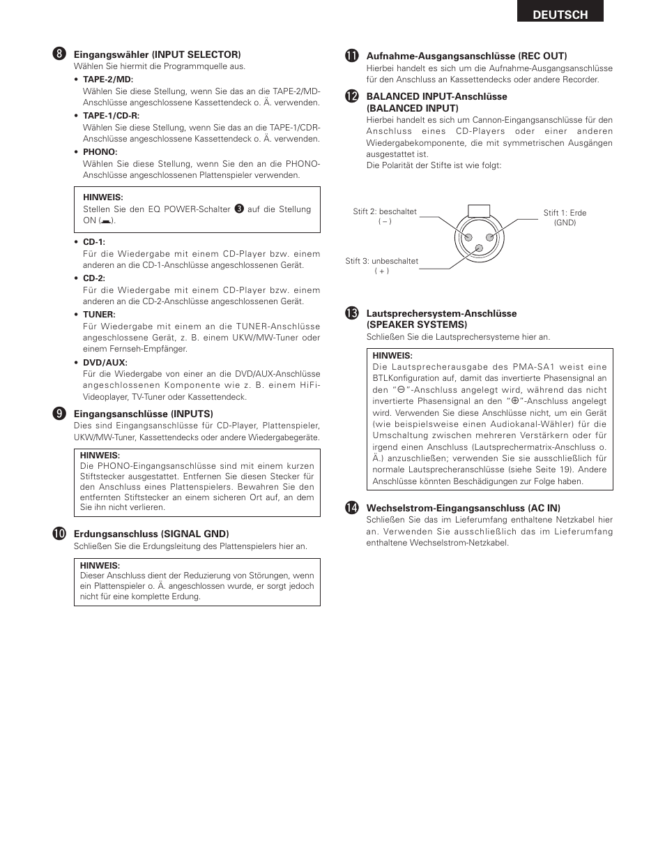 Denon PMA-SA1 User Manual | Page 17 / 76