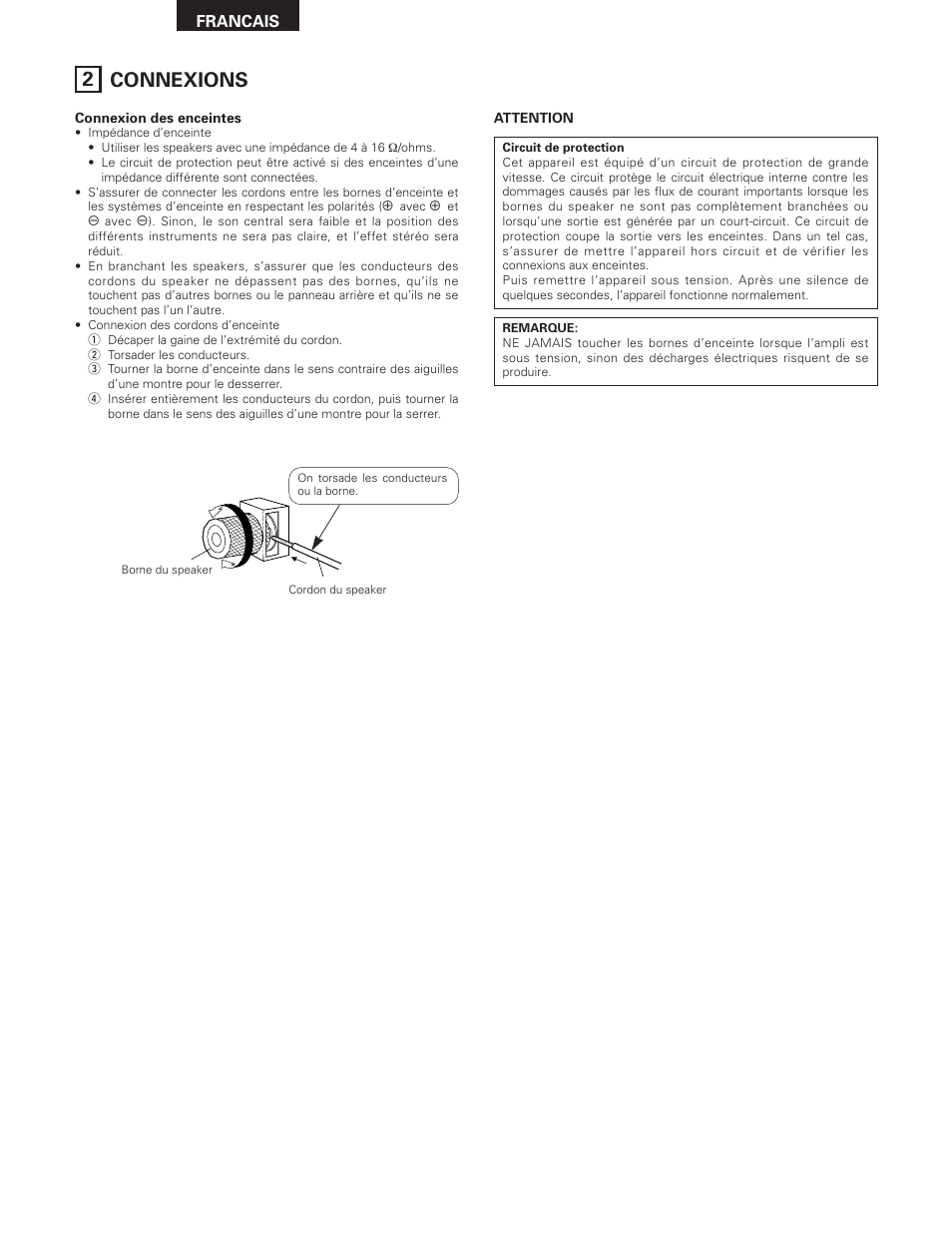 2 connexions | Denon PMA-SA1 User Manual | Page 28 / 76