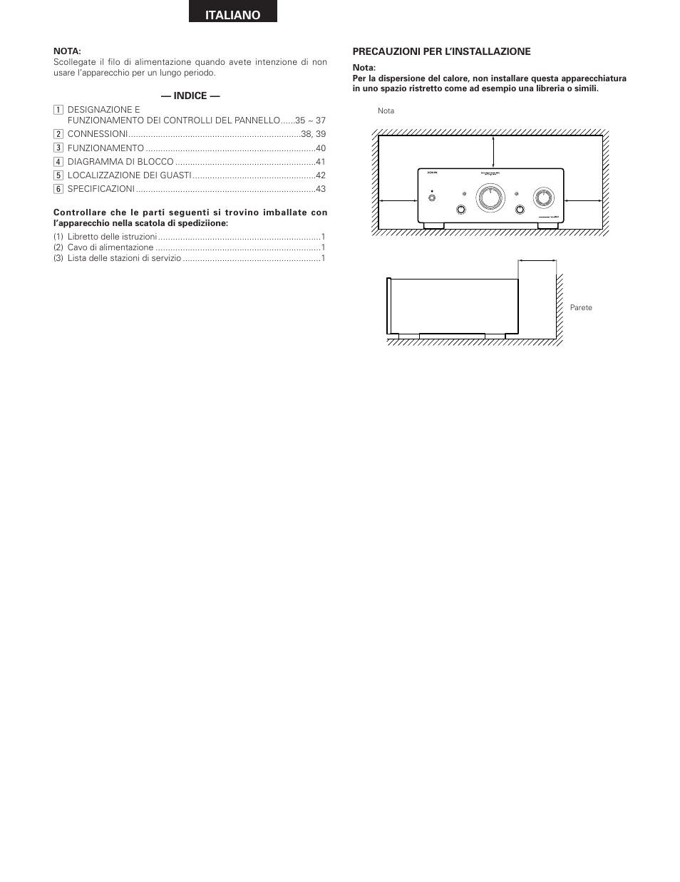 Italiano | Denon PMA-SA1 User Manual | Page 34 / 76