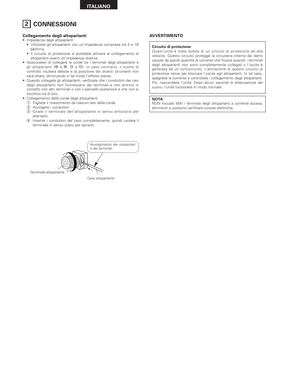 2 connessioni | Denon PMA-SA1 User Manual | Page 38 / 76