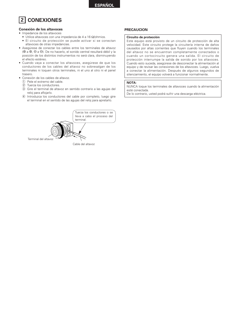 2 conexiones | Denon PMA-SA1 User Manual | Page 48 / 76