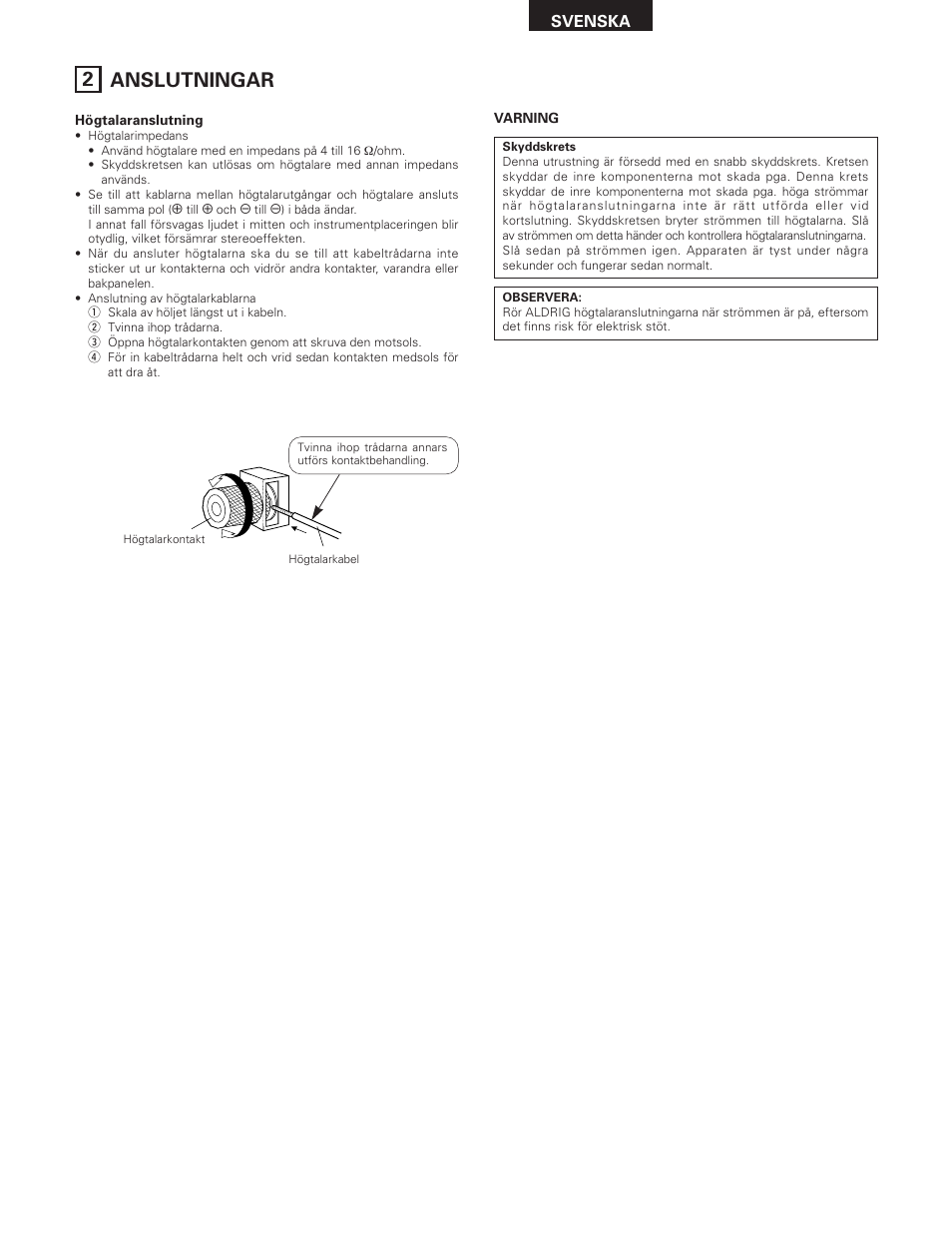 2 anslutningar | Denon PMA-SA1 User Manual | Page 68 / 76