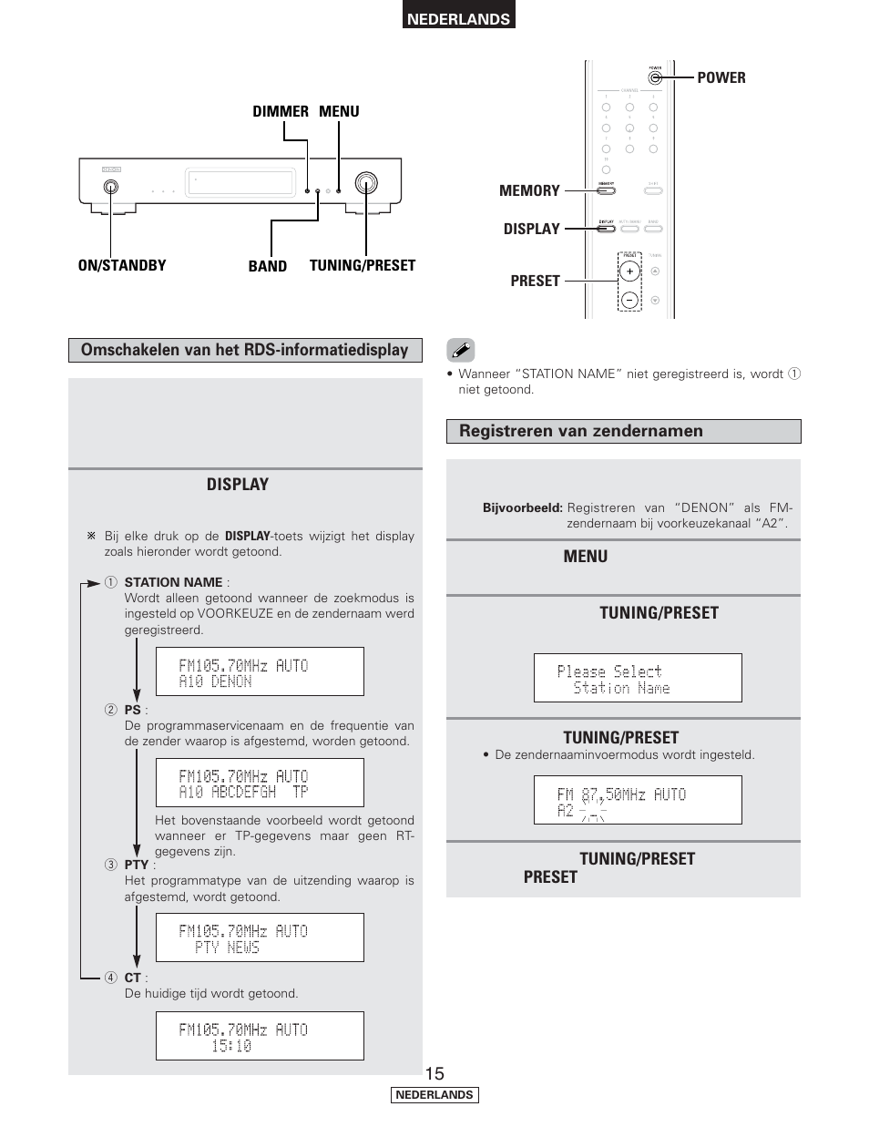 Denon TU-1500AE User Manual | Page 110 / 134