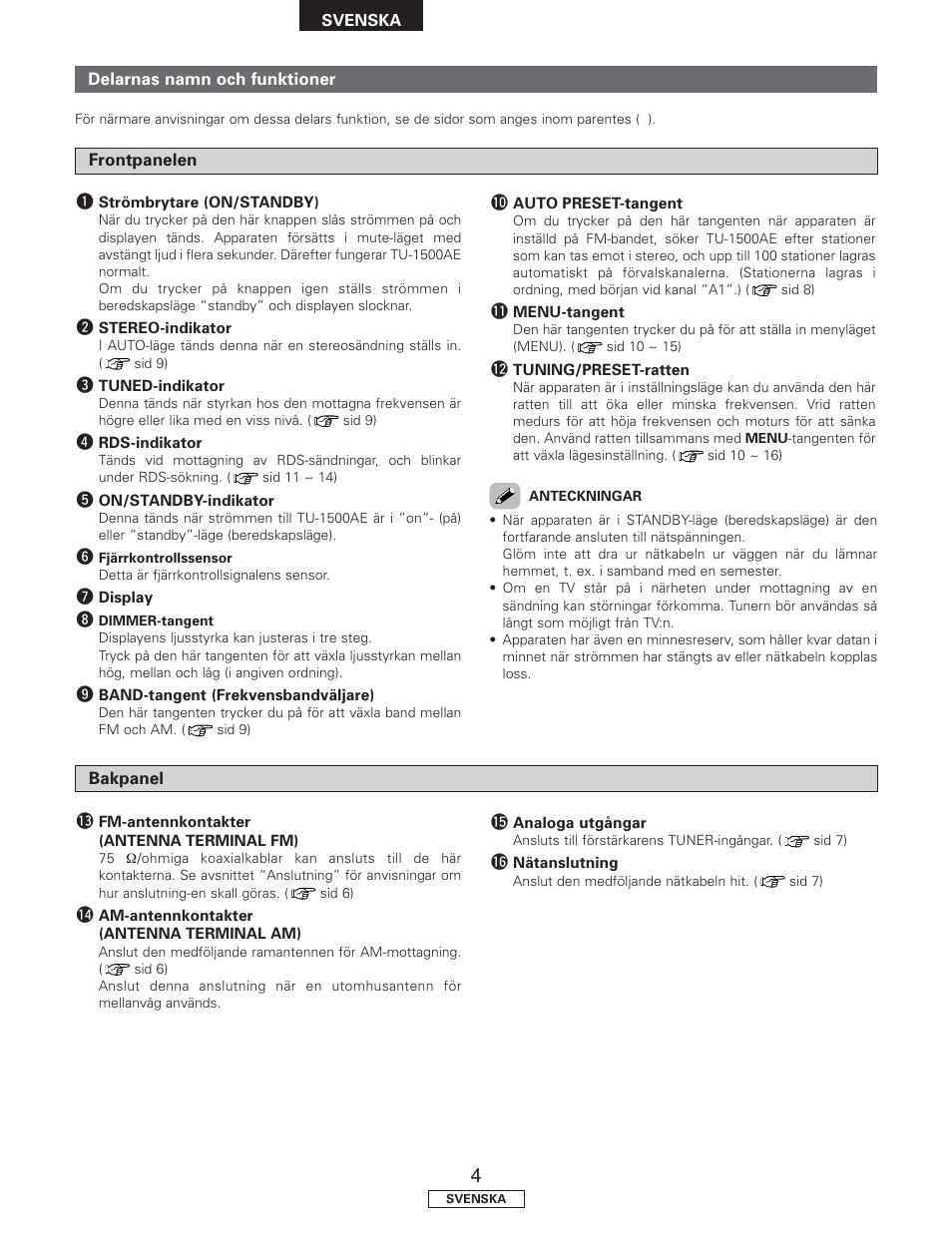 Denon TU-1500AE User Manual | Page 117 / 134