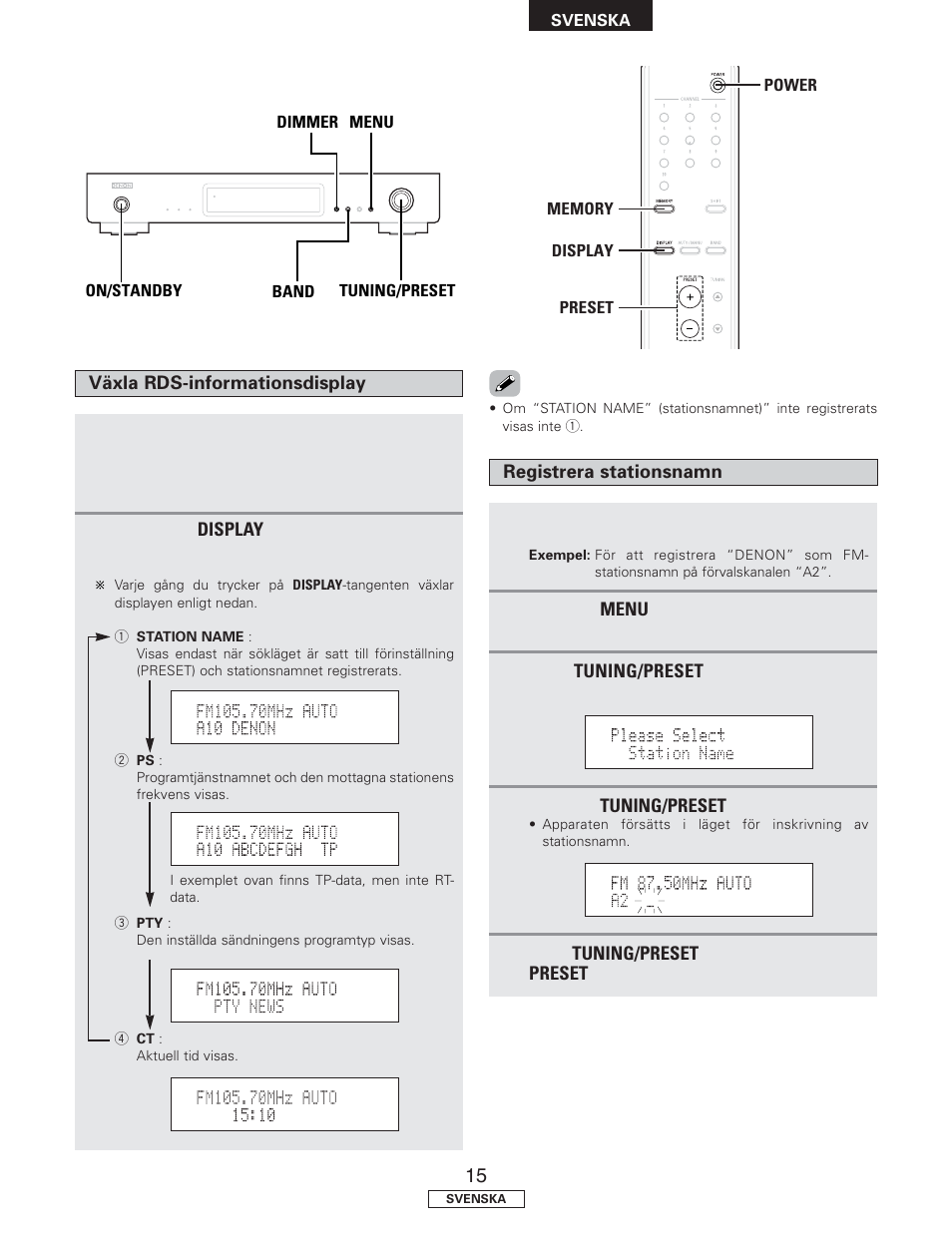 Denon TU-1500AE User Manual | Page 128 / 134