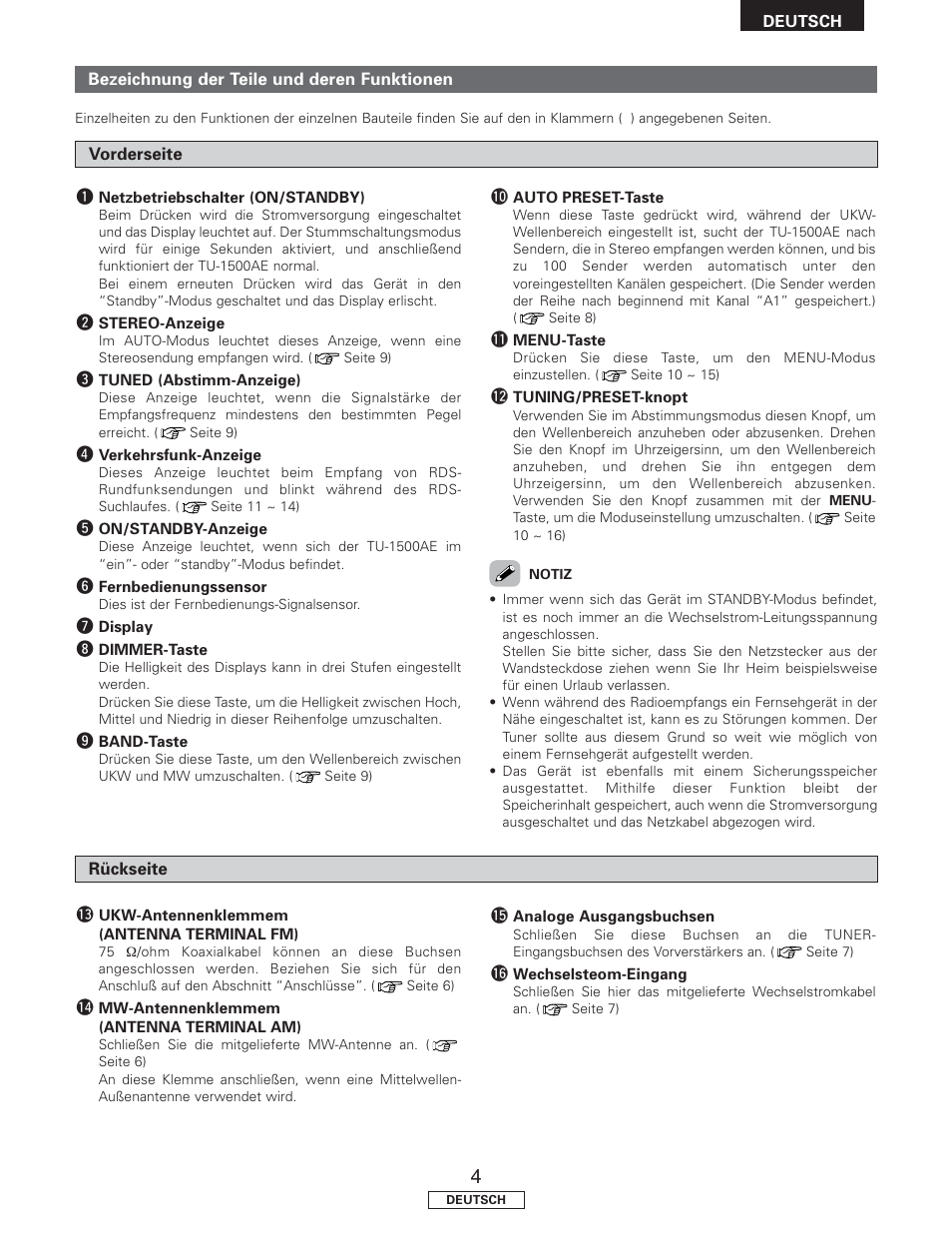Denon TU-1500AE User Manual | Page 27 / 134