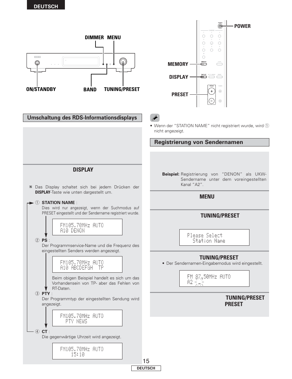 Denon TU-1500AE User Manual | Page 38 / 134