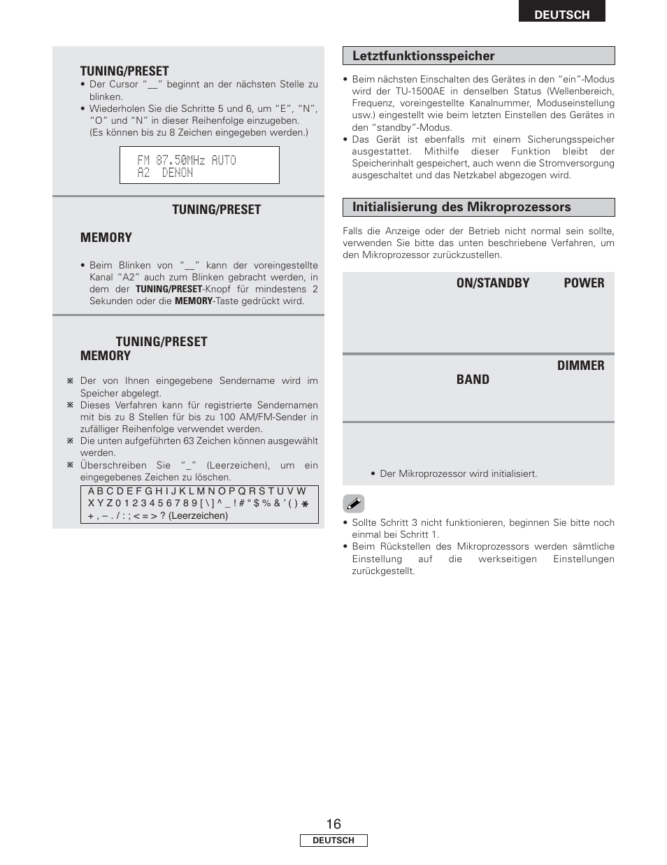 Denon TU-1500AE User Manual | Page 39 / 134