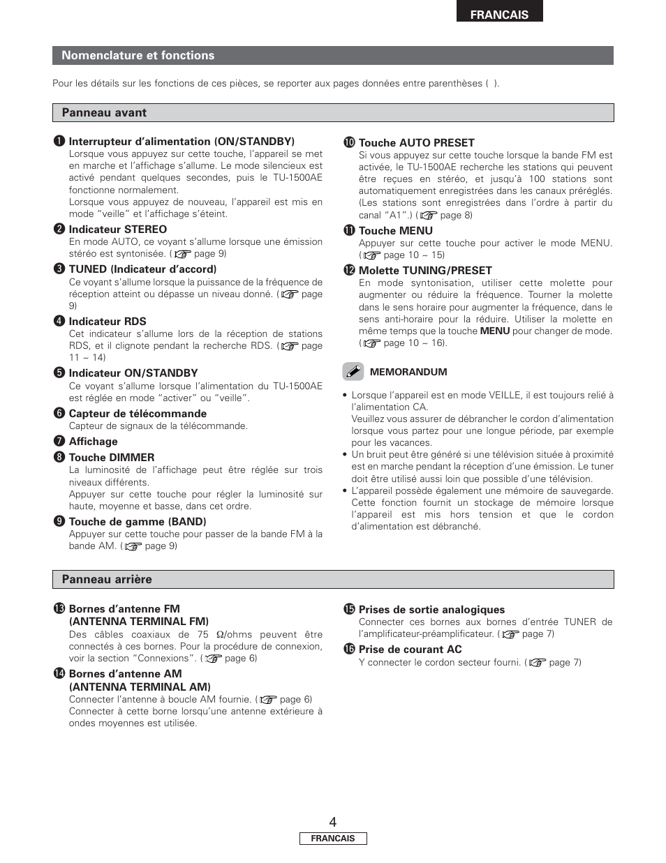 Denon TU-1500AE User Manual | Page 45 / 134