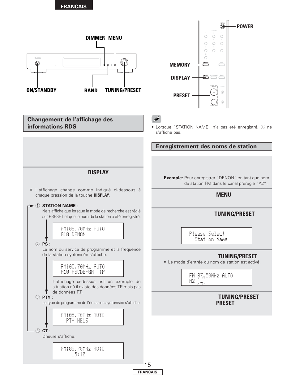 Denon TU-1500AE User Manual | Page 56 / 134