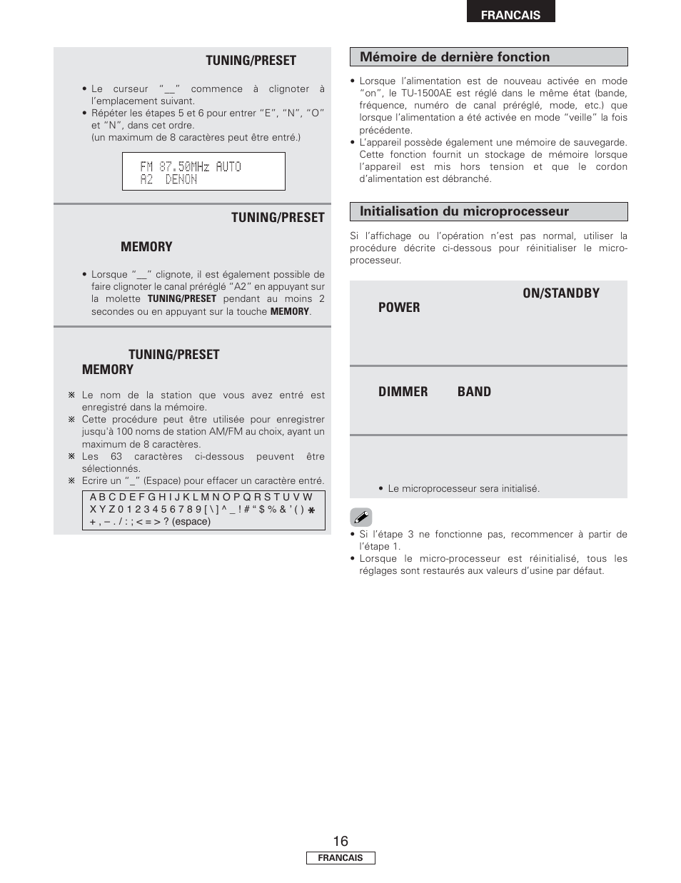 Denon TU-1500AE User Manual | Page 57 / 134