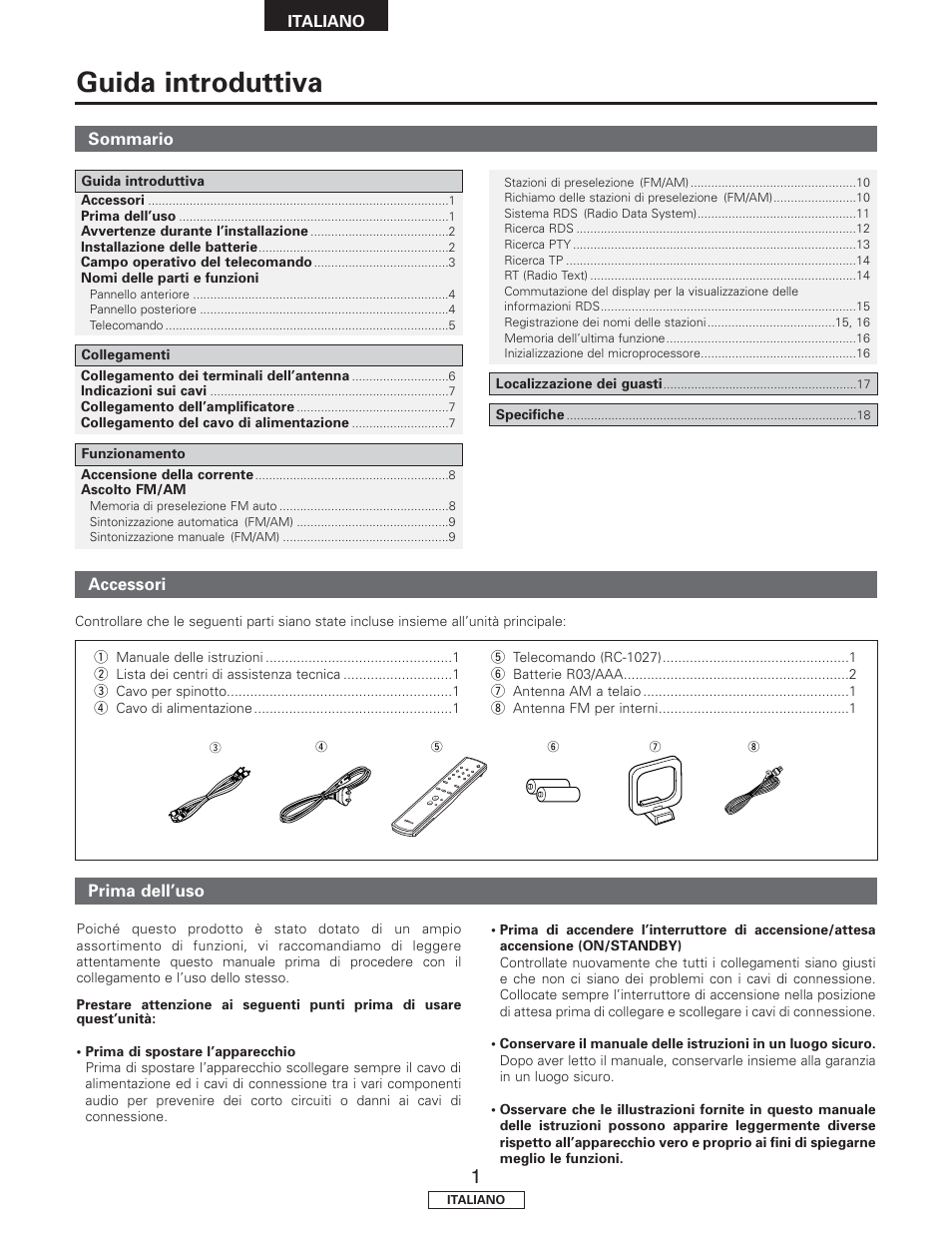 Guida introduttiva | Denon TU-1500AE User Manual | Page 60 / 134