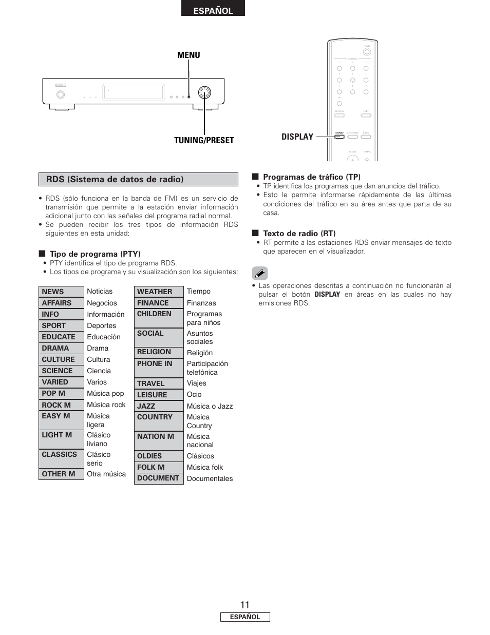 Denon TU-1500AE User Manual | Page 88 / 134