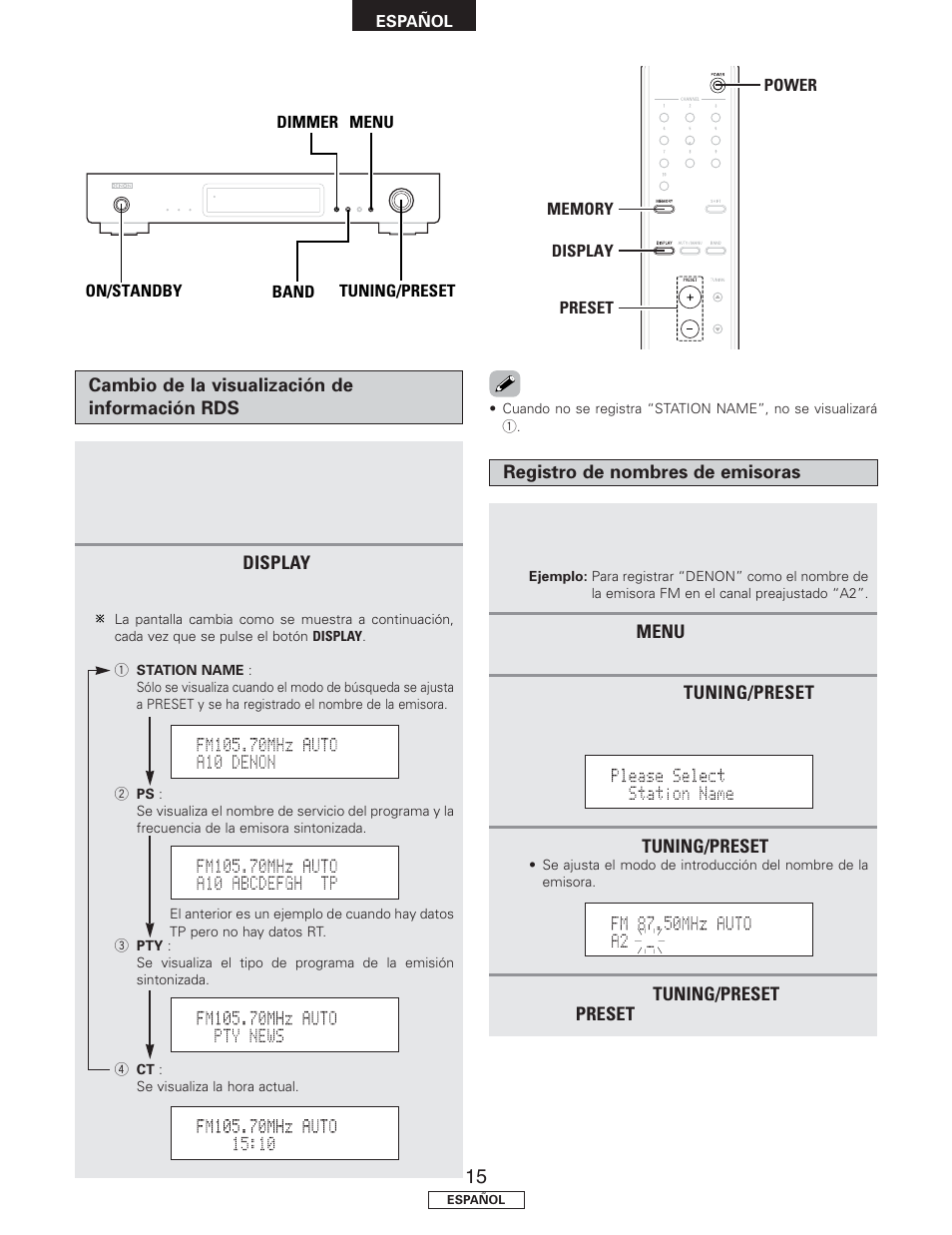 Denon TU-1500AE User Manual | Page 92 / 134