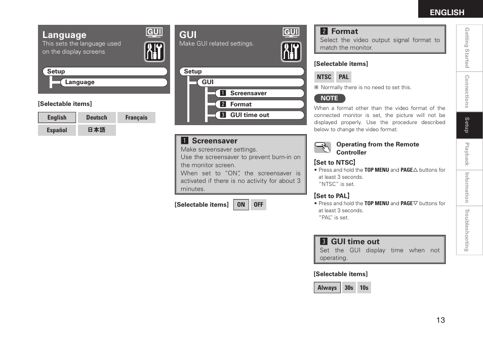 Language | Denon ASD-3N User Manual | Page 21 / 35